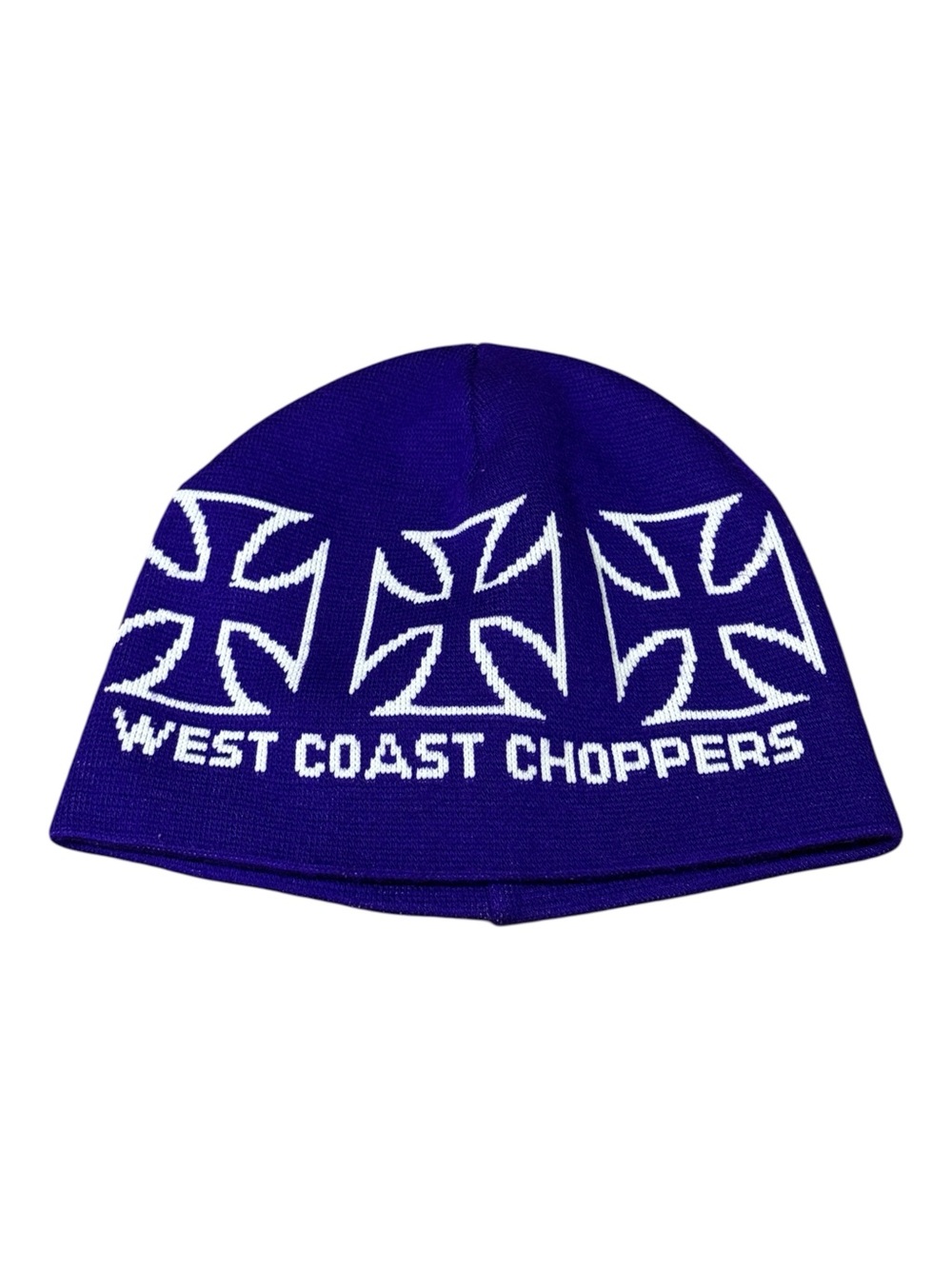 West Coast Choppers Iron Cross Purple Beanie